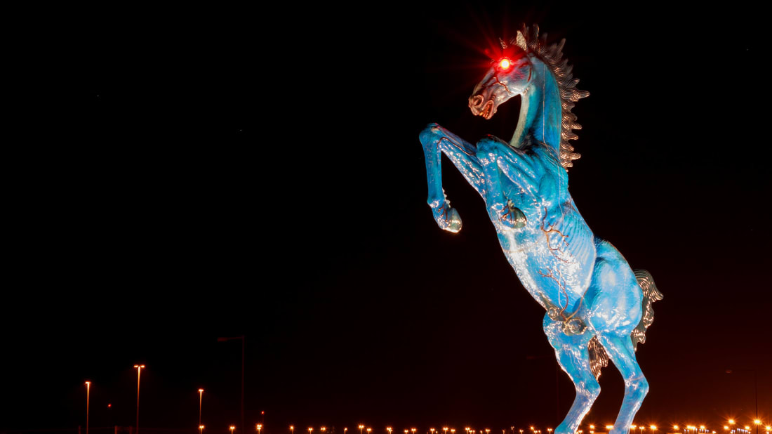 Horse statue outside Denver Internatio<em></em>nal Airport.