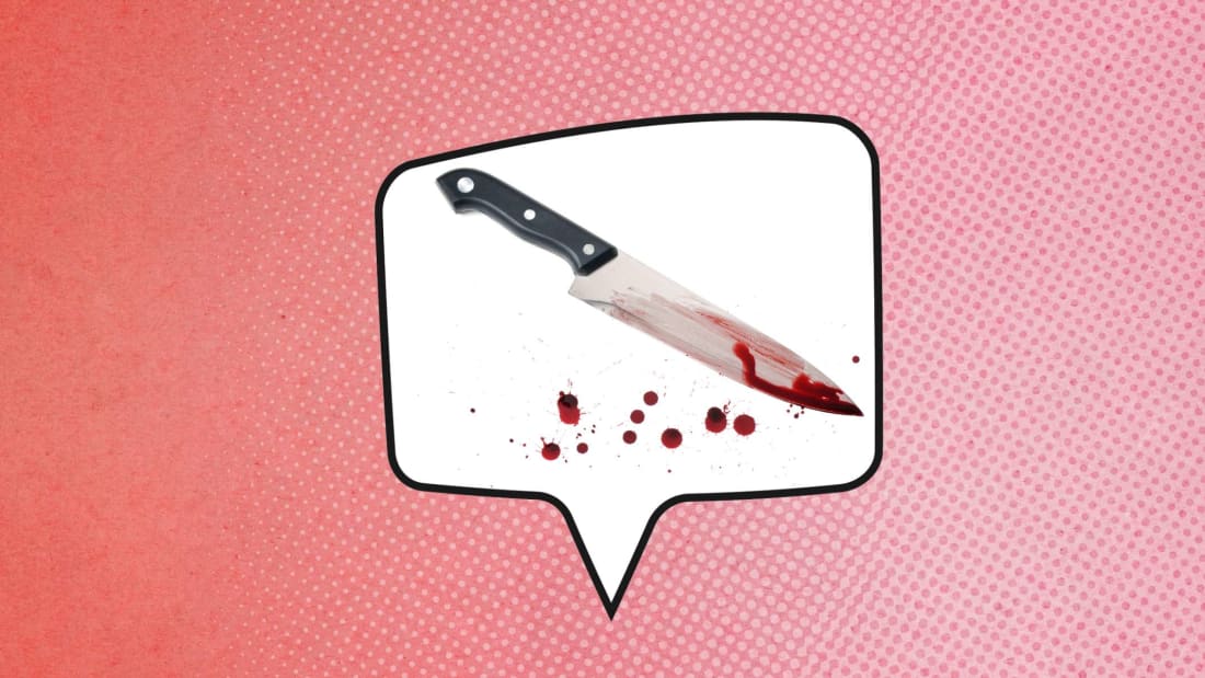 OliverChilds (knife), Ajwad Creative (speech bubble) // iStock via Getty Images Plus