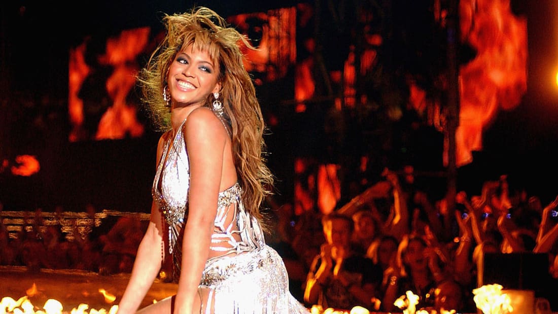 Beyoncé Knowles performs during the 2003 MTV Europe Music Awards in Edinburgh, Scotland.
