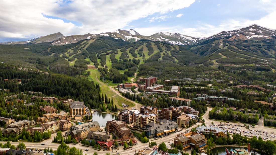 Aerial view of Breckenridge, Colorado.