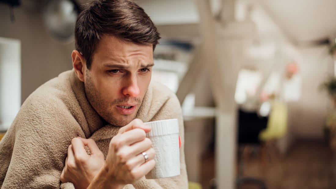 This man has never gotten a vaccine for the common cold. He's being a bit dramatic a<em></em>bout it.