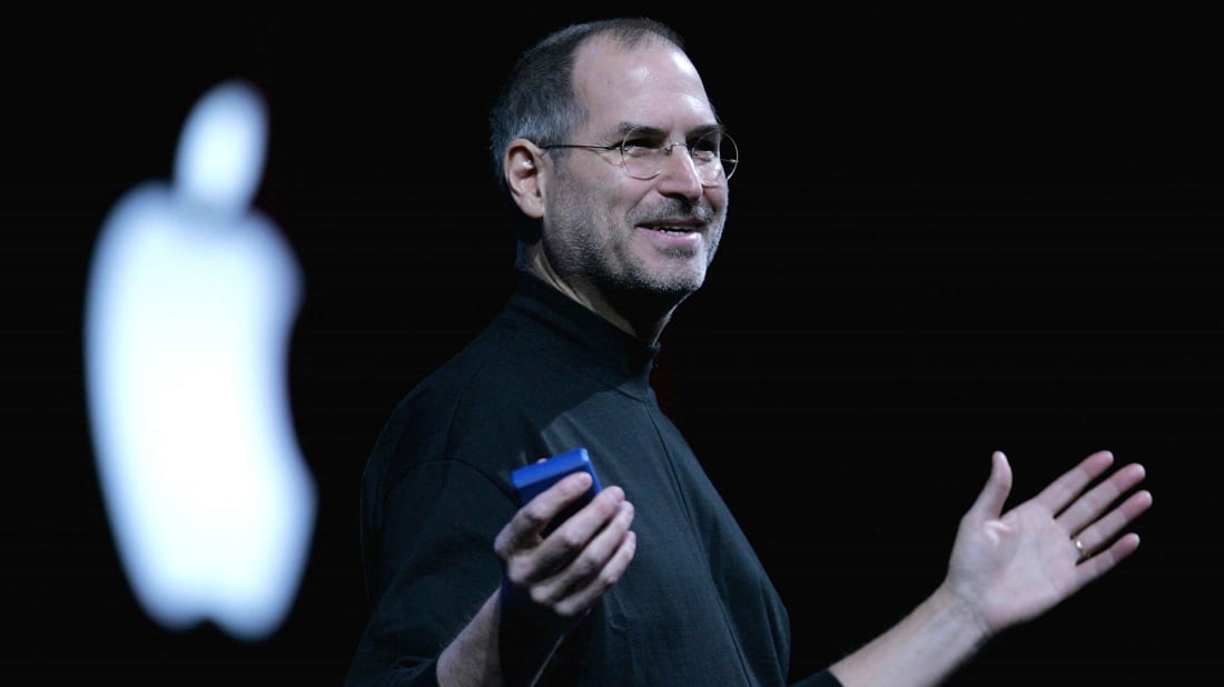 Apple CEO Steve Jobs delivers a keynote address at the 2005 Macworld Expo in San Francisco, California.