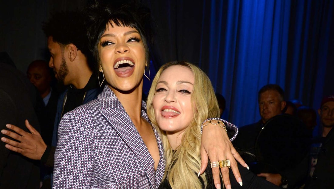 Rihanna and Mado<em></em>nna attend the Tidal launch event in New York City.