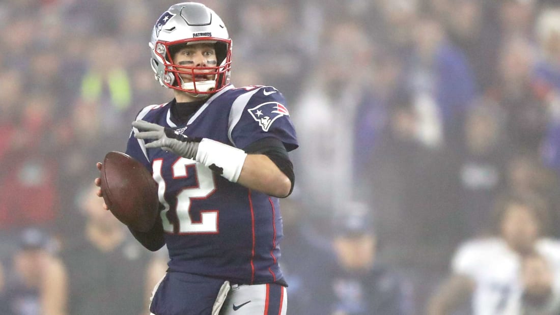 New England Patriots quarterback Tom Brady during the AFC Wild Card Playoff game in January 2020.