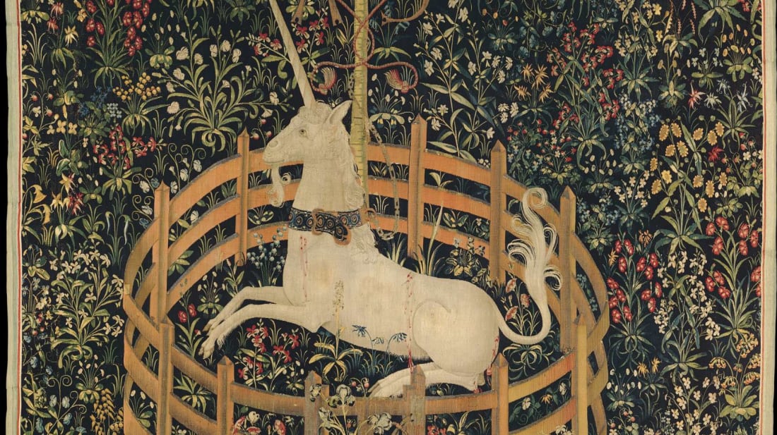 One of the scenes from the famous Unicorn Tapestries.