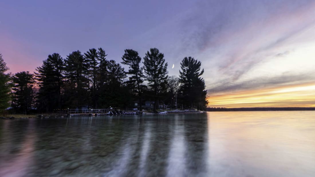 The Cut River off Higgins Lake in Roscommon, Michigan.