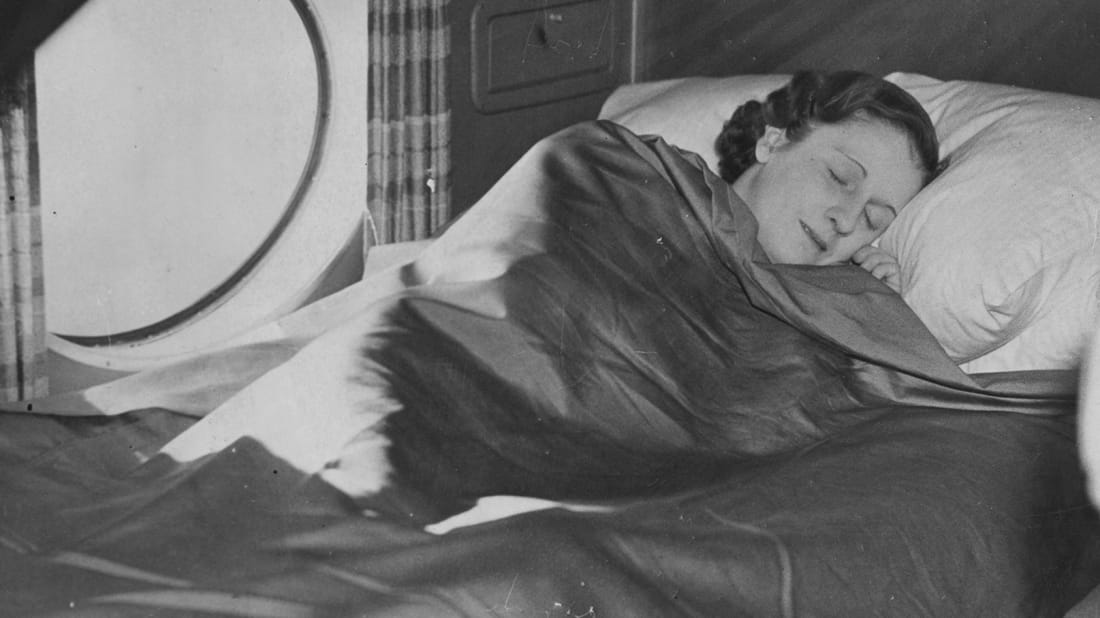 A sleeping berth on an Imperial Airways aircraft in 1937.