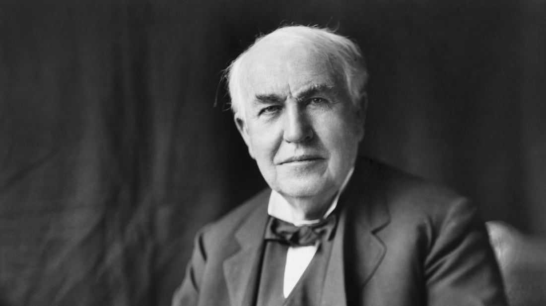 A photo of inventor Thomas Edison, who was born in Milan, Ohio, on February 11, 1847.