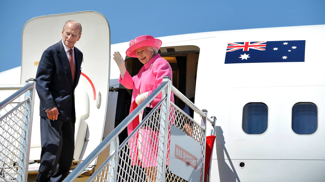 Queen Elizabeth II and the Duke of Edinburgh during a visit to Australia in 2011. 