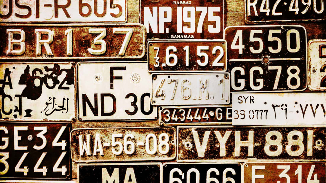 These non-U.S. license plates won't give away any quiz answers.