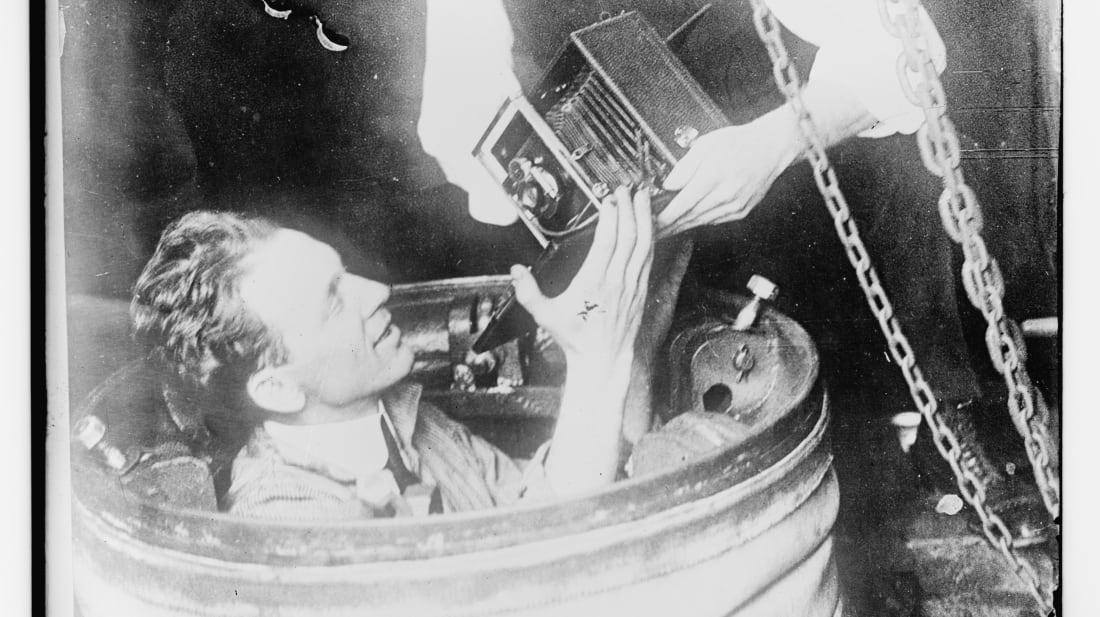 Journalist and docu<em></em>mentarian J.E. Williamson descends into a photosphere to film underwater footage.