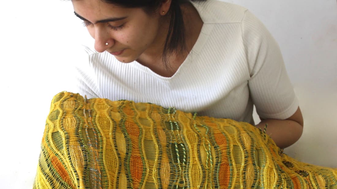 Pallavi Padukone with her citronella-scented textile.