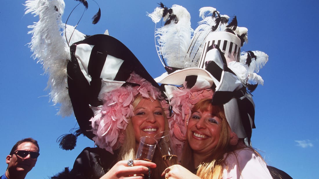 Women at Australia's Flemington Racecourse—which gives us the phrase "Flemington Confetti"