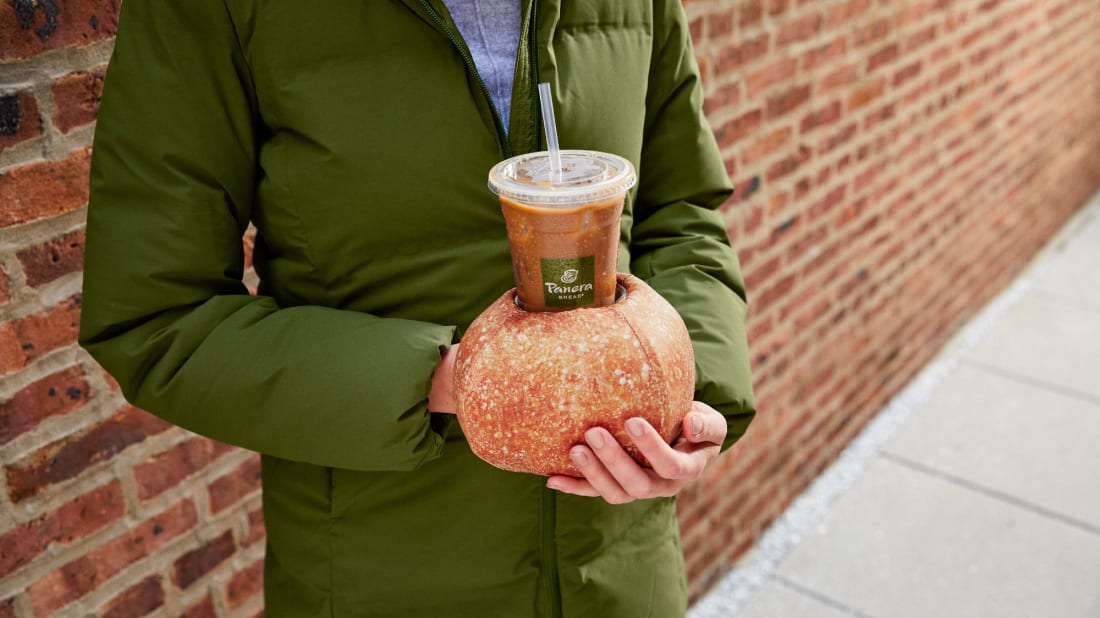 Panera has developed a novel way of insulating hands from chilly iced coffee.