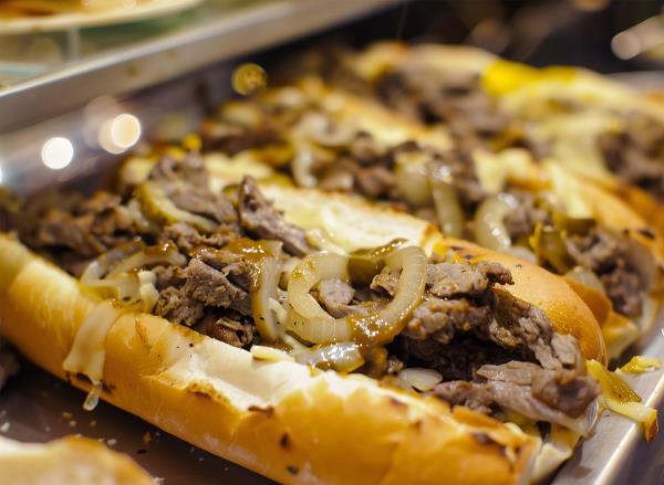 philly melted cheese steak sandwich roll