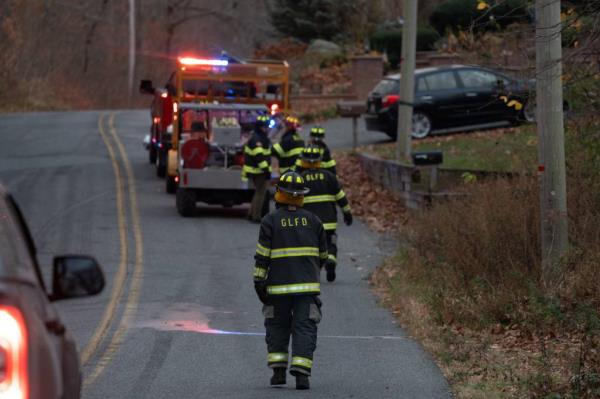 Firefighters battle a wildfire in Greenwood Lake area on Sunday, Nov. 10, 2024.