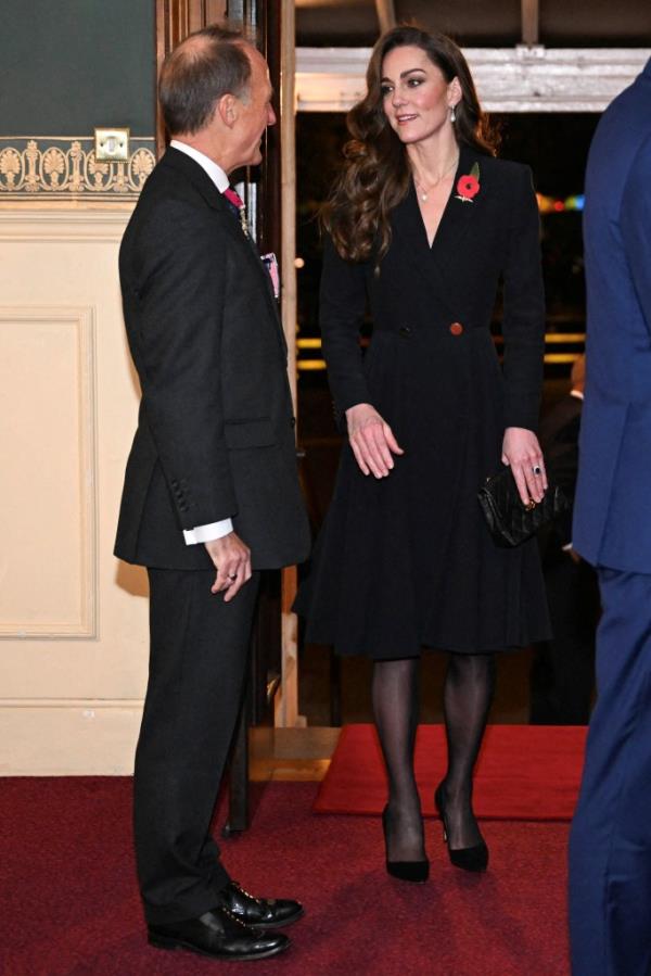 Kate, 42, looked happy and healthy as she spoke with guests alo<em></em>ngside her husband, Prince William, 42. 