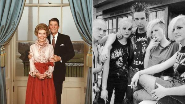 The Reagans' co<em></em>nservative fashion style coincided with punk youth's embrace of a far more aggressive aesthetic: studded leather, ripped jeans, mohawks.